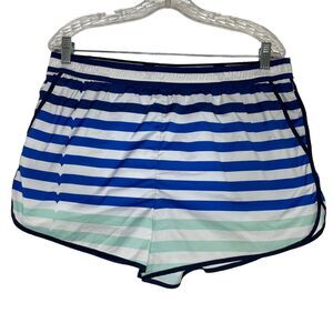 Hunter Blue Green Striped Pull On 2" Shorts Size XL Women’s